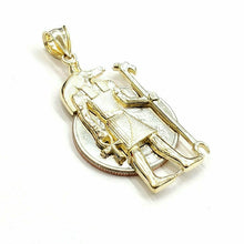 Load image into Gallery viewer, 10k yellow Gold Egypt jackal god Anubis holding Ankh Pendant fine jewelry 3.2g

