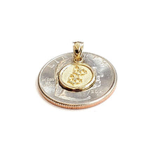 Load image into Gallery viewer, 14k yellow Gold tiny round seven wishes Friendship Pendant charm jewelry 1g
