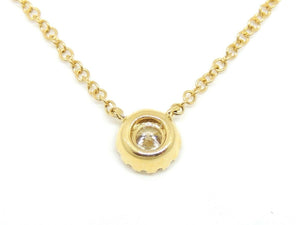 14k yellow Gold 0.14Ct real Diamond necklace gift jewelry 18" adjustable chain