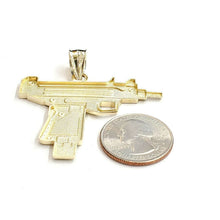 Load image into Gallery viewer, New 10k yellow Gold solid Uzi machine gun Pendant charm fine jewelry unisex 8g
