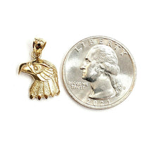 Load image into Gallery viewer, New 14k yellow Gold eagle Head Pendant charm gift fine jewelry unisex 1.4g
