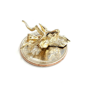 14k yellow Gold 3D deer buck male head Hunting Pendant charm gift jewelry 4.7g