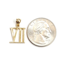 Load image into Gallery viewer, New 14KT Yellow Gold Solid Roman number 7 Pendant charm gift Fine Jewelry 1.6g
