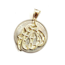 Load image into Gallery viewer, 10K Yellow Gold Nugget Allah Islamic God Pendant Charm religious jewelry 2.1g
