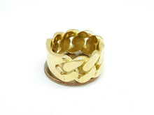 Load image into Gallery viewer, 14K solid Yellow Gold 11.6mm Cuban link Ring Band fine jewelry 17.2g size 9.5
