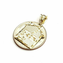 Load image into Gallery viewer, New 10k yellow gold trap house pendant charm diamond cut gift fine jewelry 1.8g
