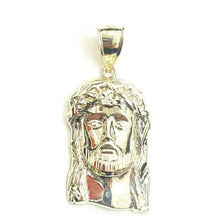 Load image into Gallery viewer, 10k yellow gold Jesus face head pendant charm fine gift religious jewelry 4.8g
