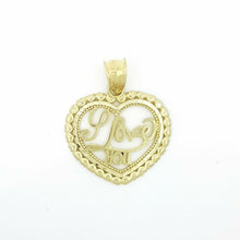 Load image into Gallery viewer, New 10k yellow Gold heart i love you Pendant charm fine women gift jewelry 2.2g
