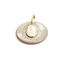 Load image into Gallery viewer, 14k yellow gold oval virgin Miraculous Milagrosa pendant charm religious 1.2g
