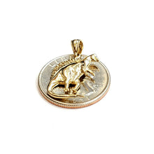Load image into Gallery viewer, 14k yellow Gold Dinosaur Full body animal Jurassic Pendant charm jewelry 1.8g
