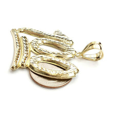 Load image into Gallery viewer, New 10K Solid Yellow Gold Diamond Cut One Hundred 100 Charm Pendant jewelry 8.3g
