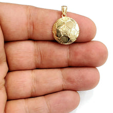 Load image into Gallery viewer, New 14k yellow Gold Soccer ball Pendant charm sport game fine jewelry gift 1.7g

