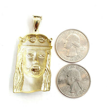 Load image into Gallery viewer, 10k yellow gold Jesus face crown head pendant charm fine religious jewelry 7.1g

