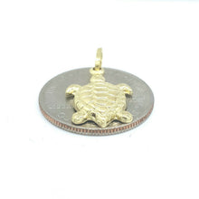 Load image into Gallery viewer, New 14k yellow gold hollow turtle full body pendant charm fine gift jewelry 1.3g
