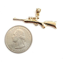 Load image into Gallery viewer, New 14k yellow Gold 3D gun rifle Pendant charm polished fine jewelry gift 3.1g
