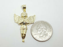 Load image into Gallery viewer, New 10k yellow Gold full body angel Pendant charm fine gift jewelry unisex 3.2g

