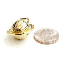 Load image into Gallery viewer, 10k yellow gold 3D Spinning round globe planet earth world map pendant 1" 9.2g
