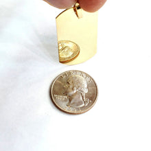Load image into Gallery viewer, New 10k yellow Gold solid dog tag Pendant charm shiny gift fine jewelry 8.6g
