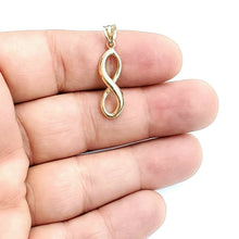 Load image into Gallery viewer, New 10k solid yellow Gold infinity Pendant love forever fine gift jewelry 1.9g
