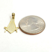 Load image into Gallery viewer, New 10k yellow Gold Freemason Masonic religious Pendant charm fine jewelry 0.9g
