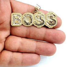 Load image into Gallery viewer, New 10k yellow Gold BOSS dollar sign Pendant charm diamond cut fine jewelry 7.4g
