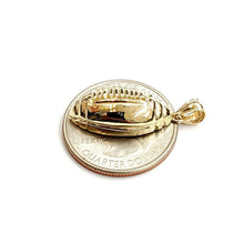 Load image into Gallery viewer, New 14k yellow Gold football ball Pendant charm fine sport jewelry unisex 3g
