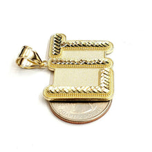 Load image into Gallery viewer, New 10k yellow Gold LIT word Pendant charm diamond cut fine jewelry 6.6g
