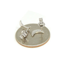Load image into Gallery viewer, New 14k white Gold 0.11Ct Round Diamond moon stud Earrings Push Back Fastening
