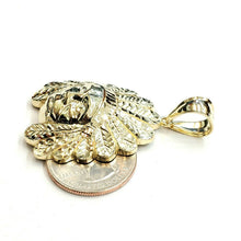 Load image into Gallery viewer, New 10k yellow solid Gold Indian face head Pendant fine gift jewelry 1.50" 7.8g
