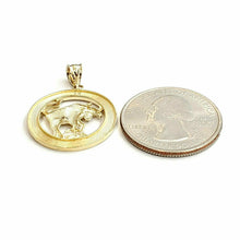 Load image into Gallery viewer, 10k yellow solid Gold round Taurus bull zodiac Pendant charm fine jewelry 2.4g
