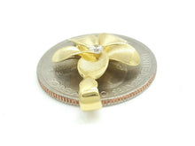 Load image into Gallery viewer, New 14k yellow Gold Hawaiian flower pendant cubic zirconia fine jewelry 1.9g
