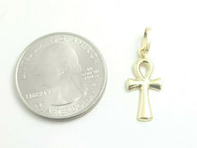 Load image into Gallery viewer, 14k yellow gold tiny Egyptian ankh cross pendant charm religious jewelry 0.5g
