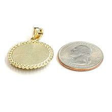 Load image into Gallery viewer, New 10k yellow gold round crown pendant charm fine jewelry gift diamond cut 4.2g
