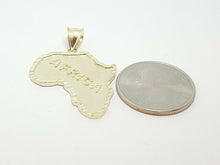 Load image into Gallery viewer, New 10k yellow gold Africa continent outline map pendant charm fine jewelry 3.4g
