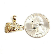 Load image into Gallery viewer, New 14k yellow Gold eagle Head Pendant charm gift fine jewelry unisex 1.7g
