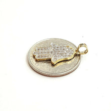 Load image into Gallery viewer, 14k yellow gold Khamsa Hamsa hand Jewish charm fine religious jewelry 0.83" 2.2g
