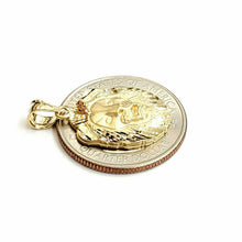Load image into Gallery viewer, 14k yellow solid Gold lion leo head face Pendant charm fine gift jewelry 2.4g
