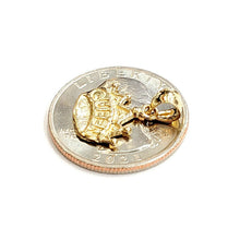 Load image into Gallery viewer, 14k yellow Gold Tiny Queen Crown Tiara Pendant charm gift fine jewelry 1.1g
