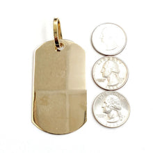 Load image into Gallery viewer, New 10k yellow Gold solid dog tag Pendant charm shiny gift fine jewelry 24.2g
