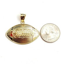 Load image into Gallery viewer, New 10k yellow Gold football Pendant charm sport fine jewelry gift unisex 5.4g
