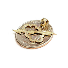Load image into Gallery viewer, New 14k yellow gold cloud lightning bolt pendant charm gift fine jewelry 1g
