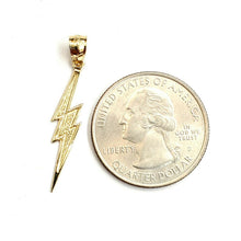 Load image into Gallery viewer, New 14k yellow gold lightning bolt pendant charm gift fine jewelry 0.6g

