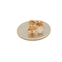 Load image into Gallery viewer, New 14k rose Gold 0.20Ct Diamond stud Earrings gift for her Push Back Fastening
