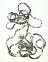 Load image into Gallery viewer, New 14K white Gold 0.95mm Square Box Chain Necklace fine gift jewelry 3.4g 24"
