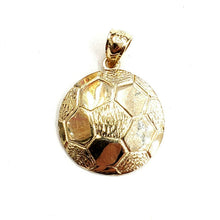 Load image into Gallery viewer, New 14k yellow Gold Soccer ball Pendant charm sport game fine jewelry gift 1.7g
