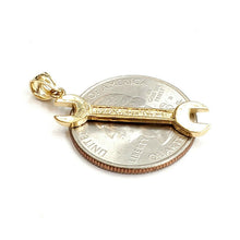 Load image into Gallery viewer, New 14k Yellow Gold 3D Wrench Pendant charm mechanics tool fine jewelry 1.9g
