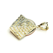 Load image into Gallery viewer, 10k yellow solid Gold Egyptian pyramid eye Pendant diamond cut fine jewelry 4g
