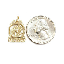 Load image into Gallery viewer, 14k yellow Gold Aquarius zodiac sign astrology Pendant charm fine jewelry 1.4g

