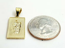 Load image into Gallery viewer, 14k yellow gold rectangular saint Jude juda pendant charm religious gift 2.2g
