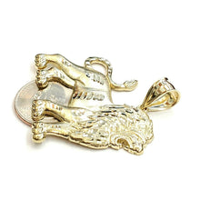 Load image into Gallery viewer, 10k yellow solid Gold lion full body Pendant charm Leo zodiac fine jewelry 7.7g

